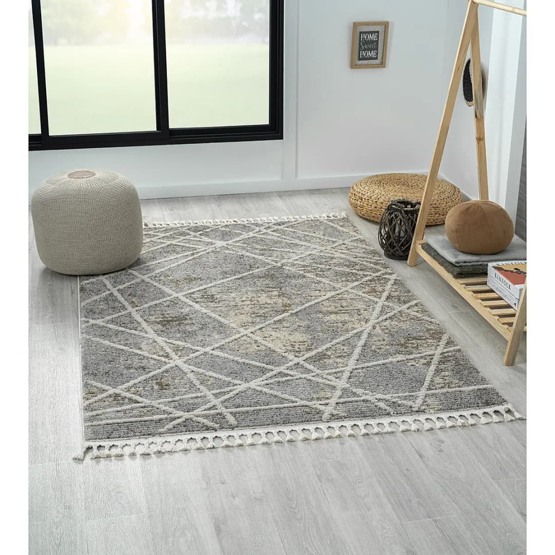 Kurzflorteppich Grau 140 x 200cm Mischgewebe | Grau