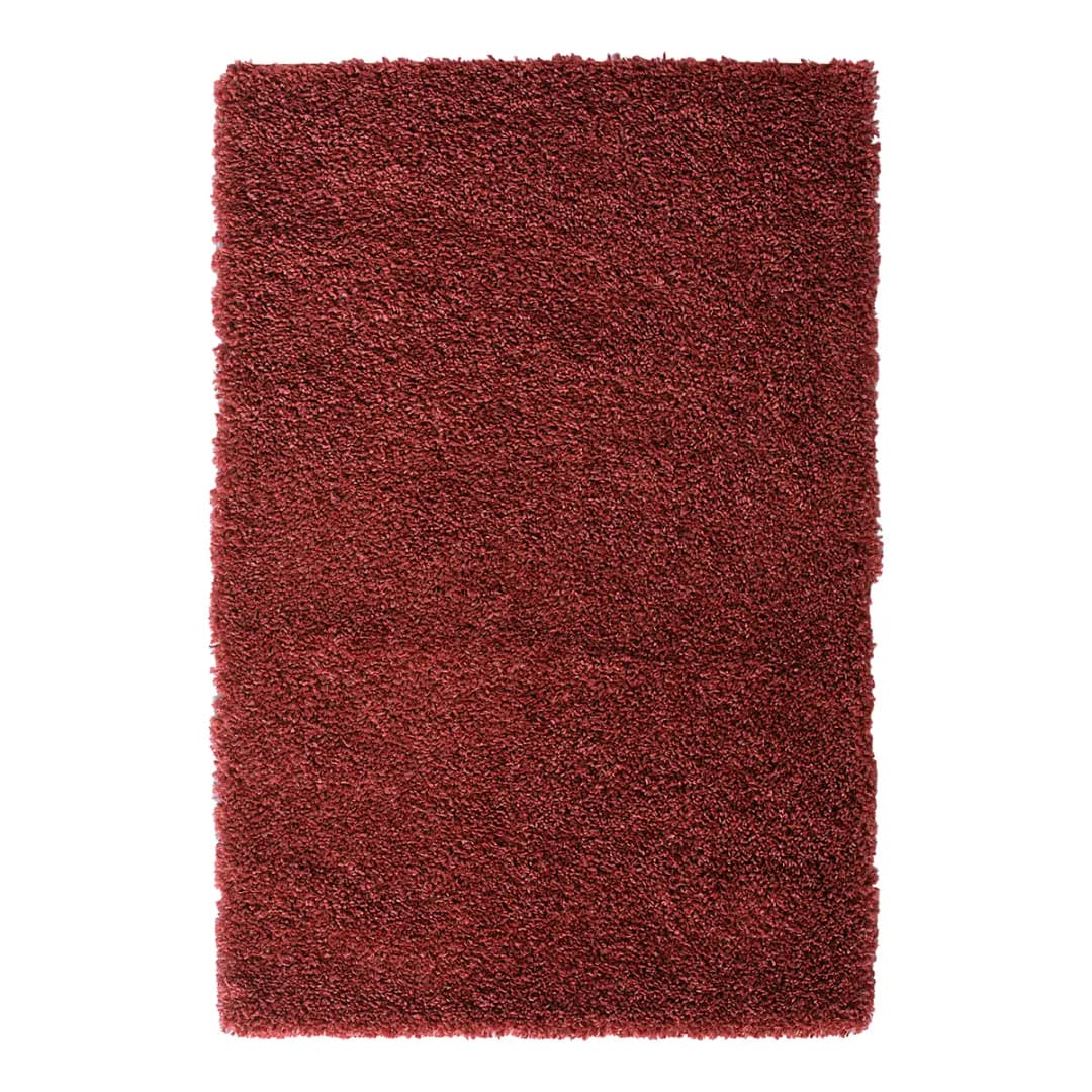 Hochflorteppich 100 x 150cm Rot/Weinrot | Rot