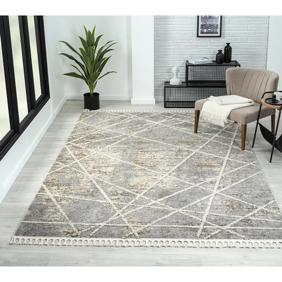 Kurzflorteppich Grau 200 x 290cm Mischgewebe | Grau