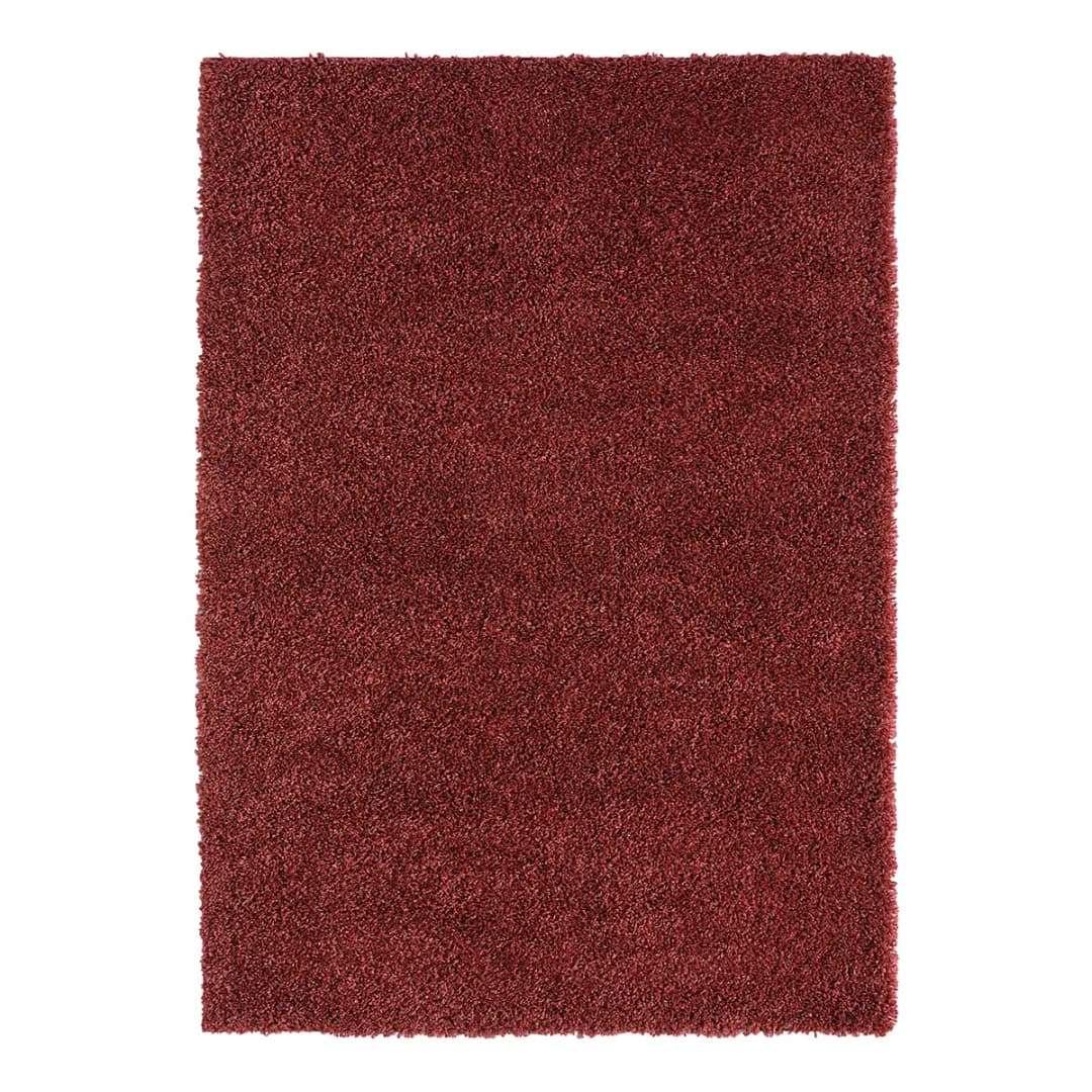 Hochflorteppich 160 x 230cm Rot/Weinrot | Rot
