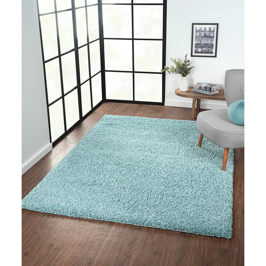 Hochflorteppich 160 x 230cm Blau/Hellblau | Blau