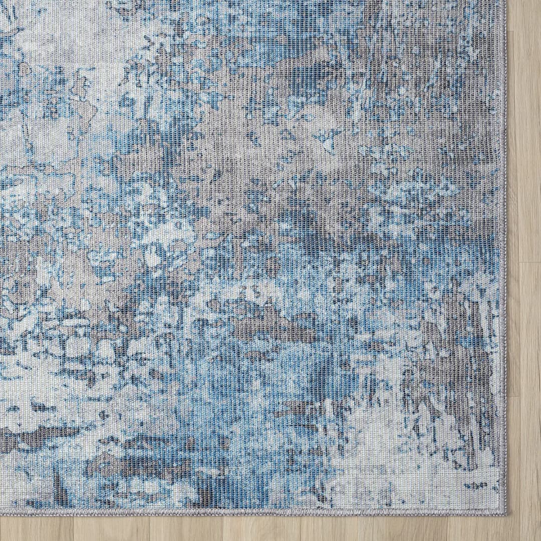 Kurzflorteppich Blau/Blaugrau 160 x 230cm Mischgewebe | Blau