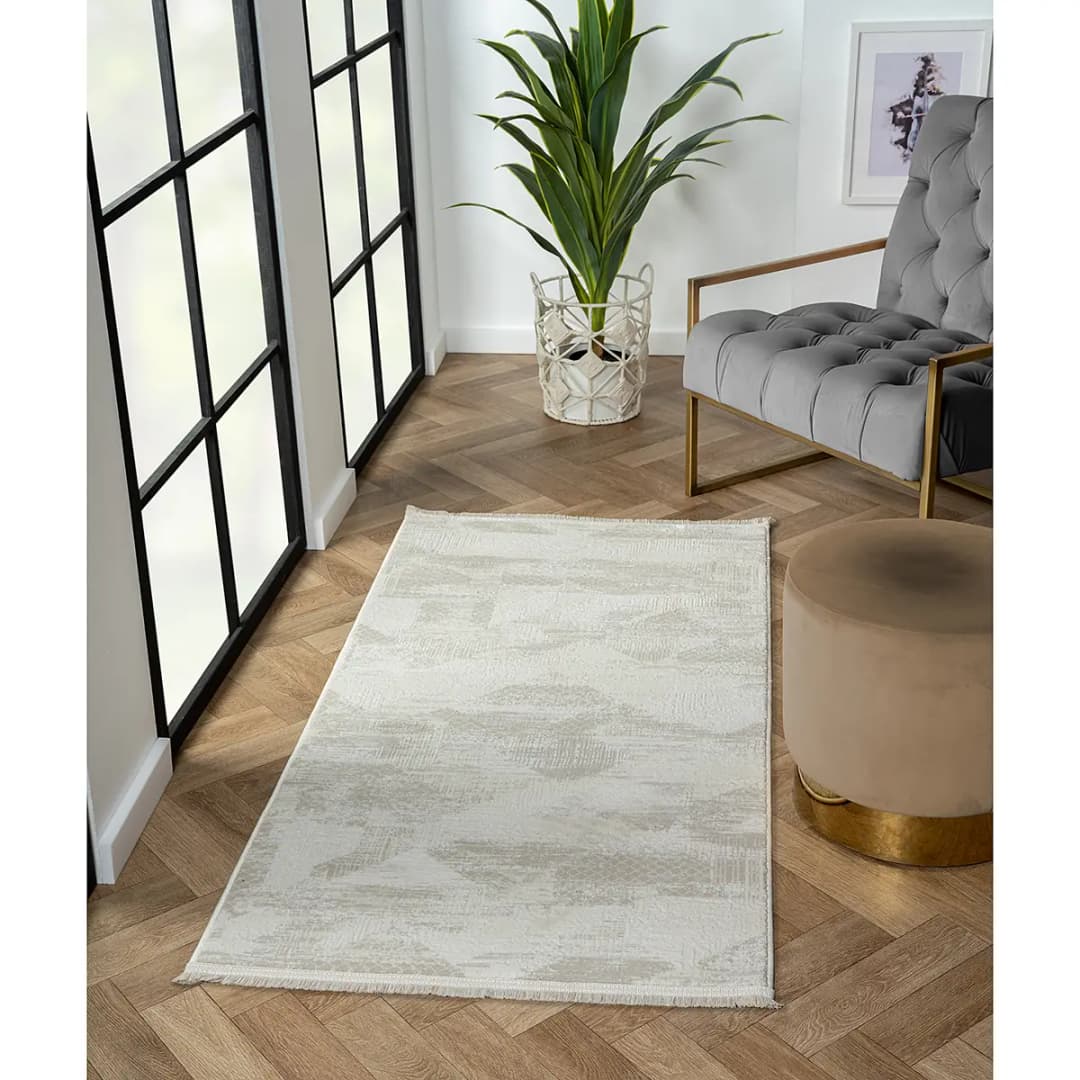 Kurzflorteppich Beige 80 x 150cm Mischgewebe | Beige