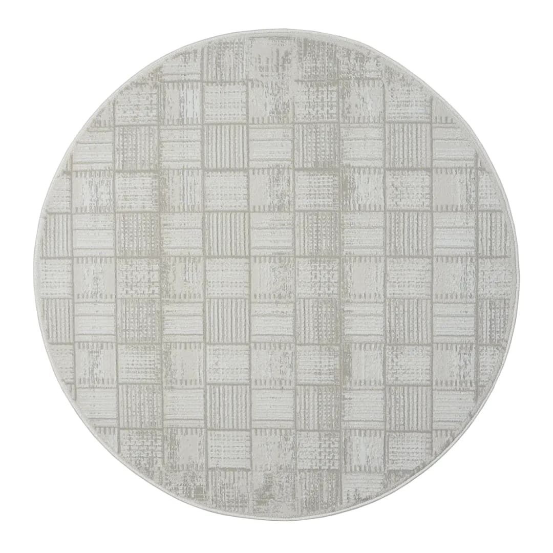 Kurzflorteppich Beige 120 x 120cm Mischgewebe | Beige