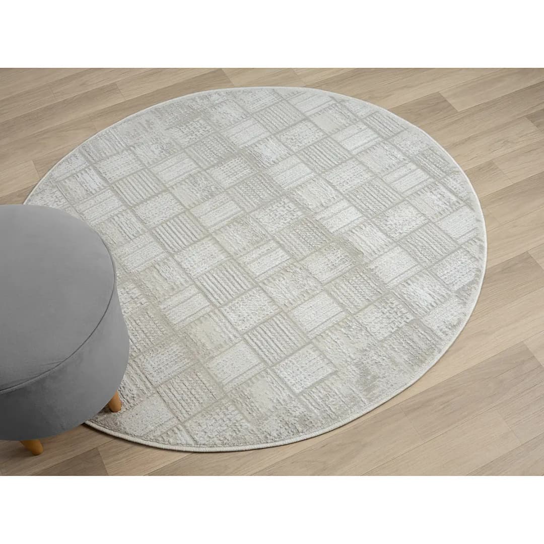 Kurzflorteppich Beige 120 x 120cm Mischgewebe | Beige