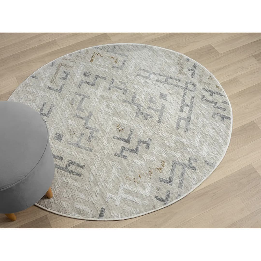 Kurzflorteppich Beige 120 x 120cm Mischgewebe | Beige