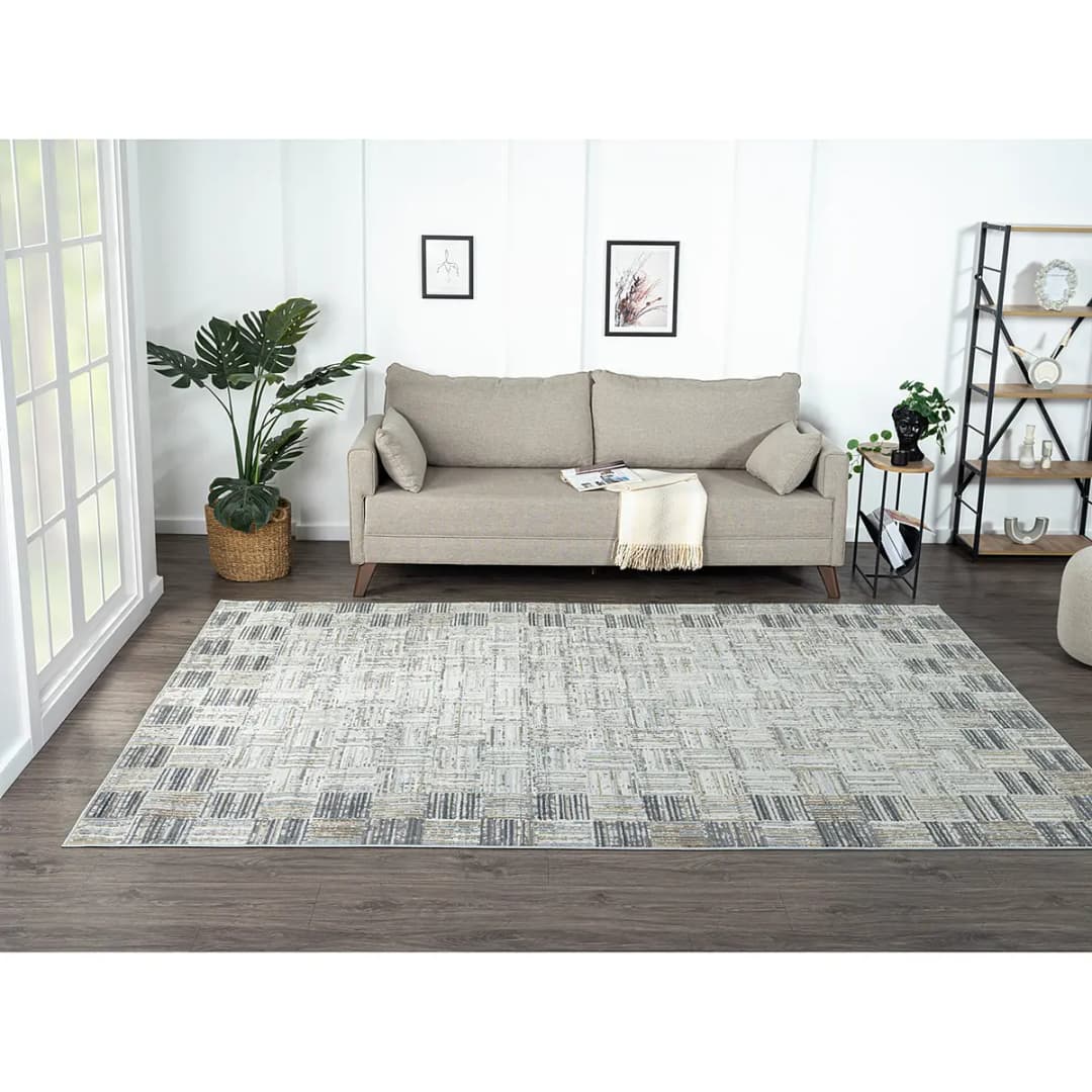 Kurzflorteppich Grau 200 x 290cm Mischgewebe | Grau
