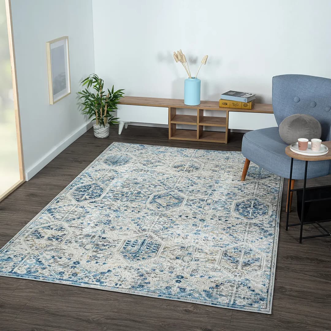Kurzflorteppich My Heriz II Beige 160 x 230cm Mischgewebe