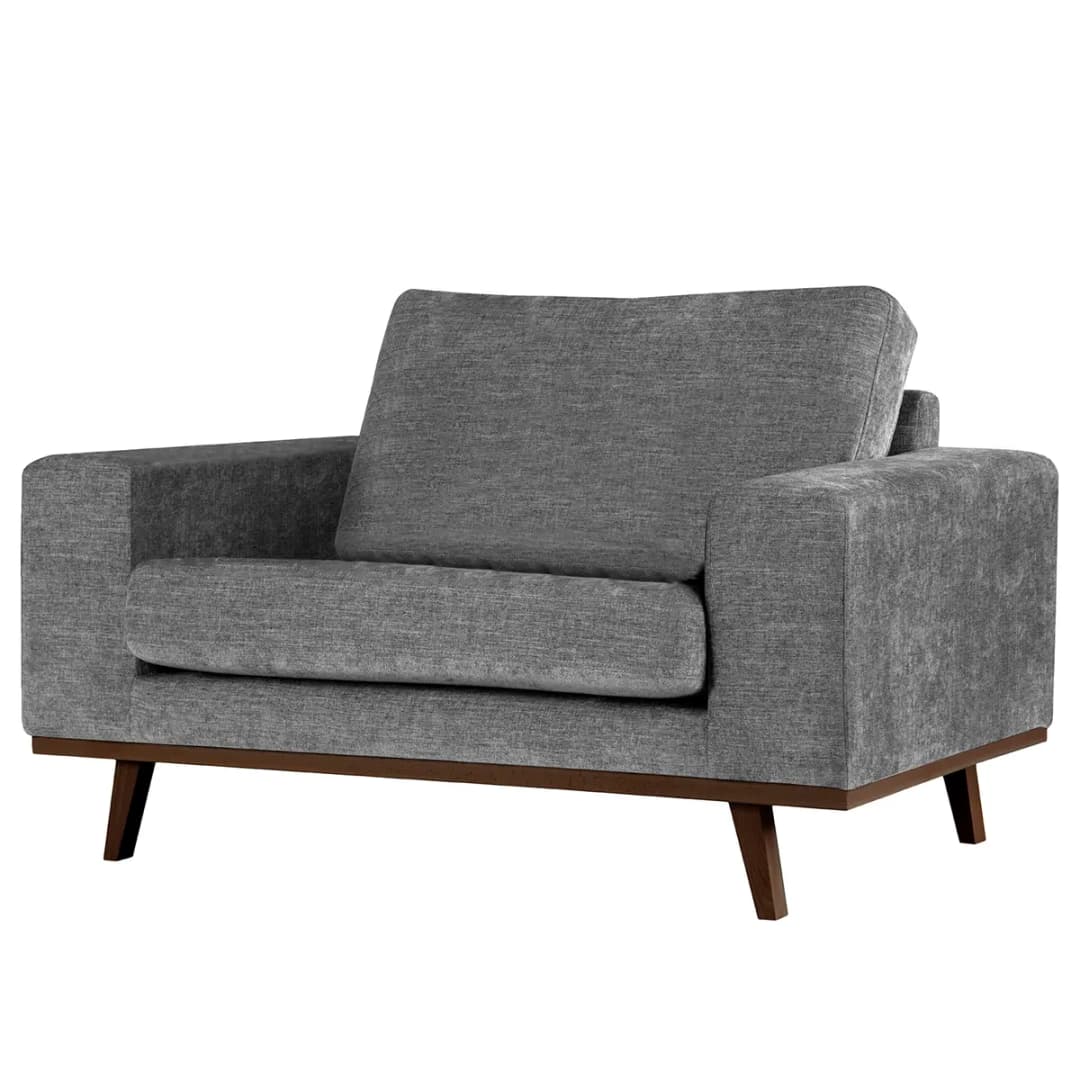 Sessel Grau/Dunkelgrau Webstoff Cieli Buche Dunkel | Grau