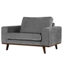 Sessel Grau/Dunkelgrau Webstoff Cieli Buche Dunkel | Grau