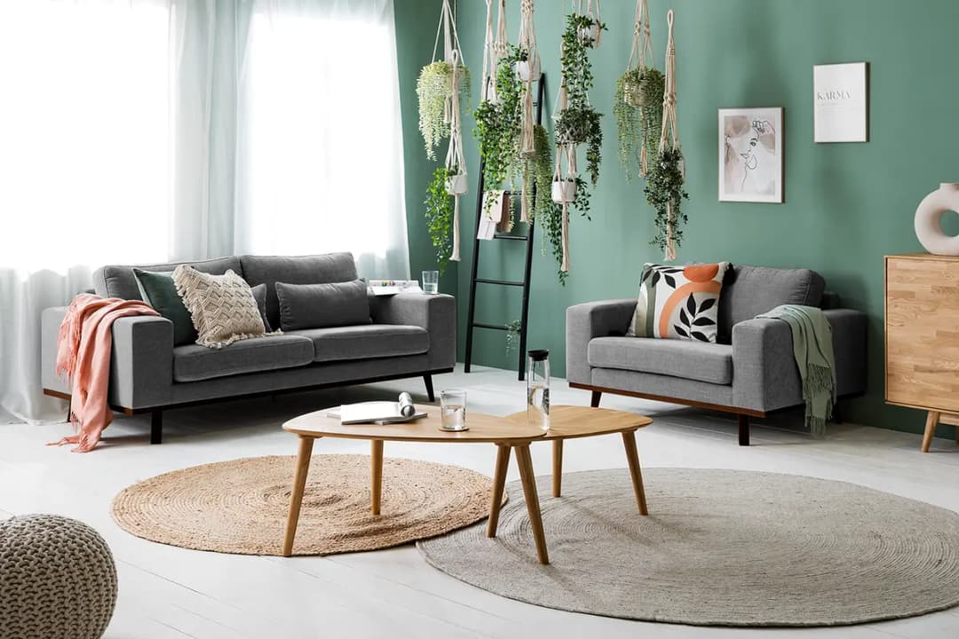 Sessel Grau/Dunkelgrau Webstoff Cieli Buche Dunkel | Grau