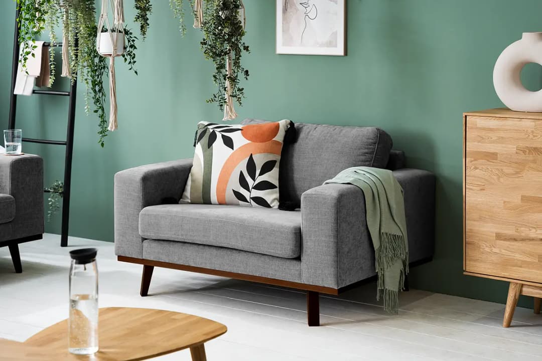 Sessel Grau/Dunkelgrau Webstoff Cieli Buche Dunkel | Grau