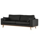2-Sitzer Sofa Grau/Schwarz Strukturstoff Otrera | Grau