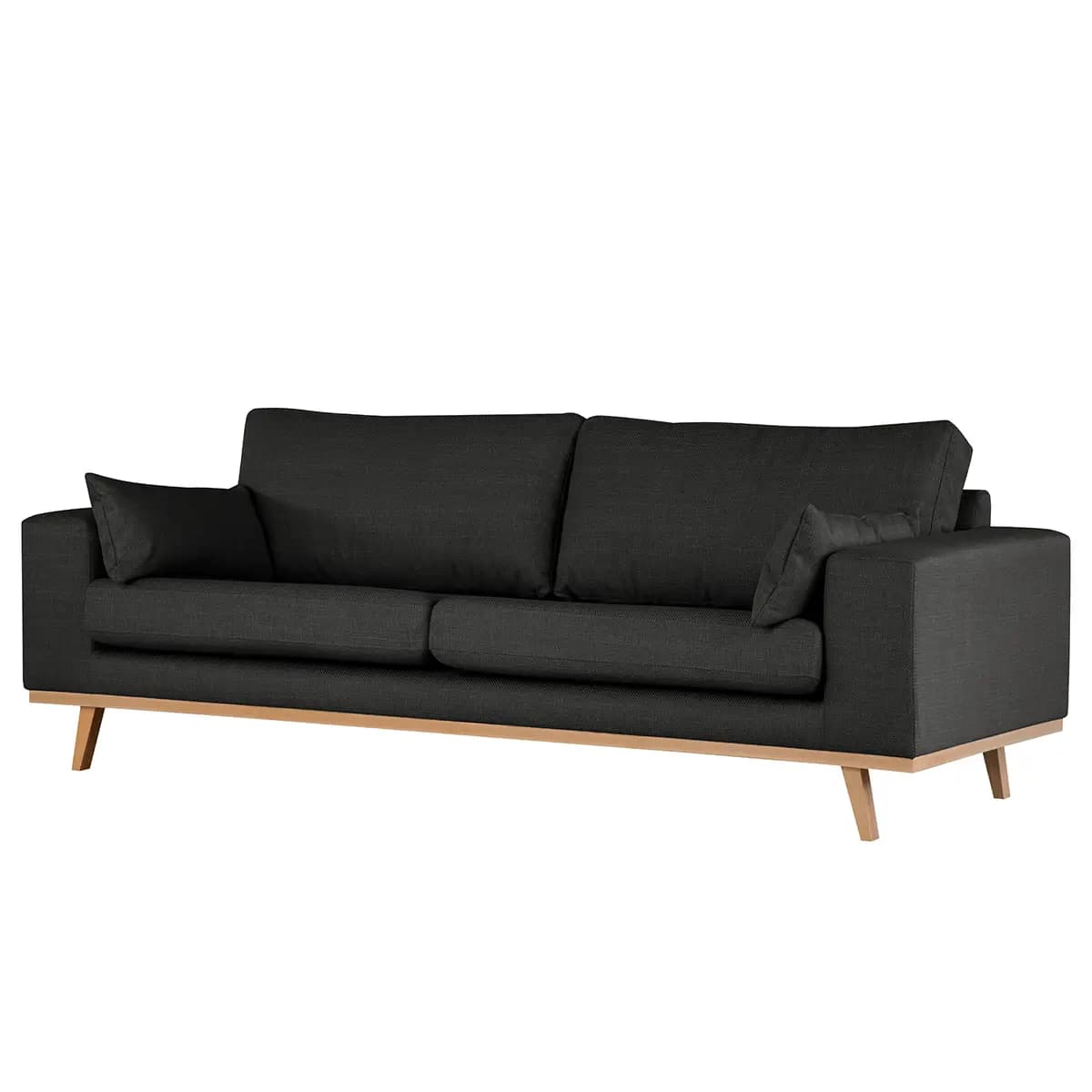 2-Sitzer Sofa Grau/Schwarz Strukturstoff Otrera | Grau