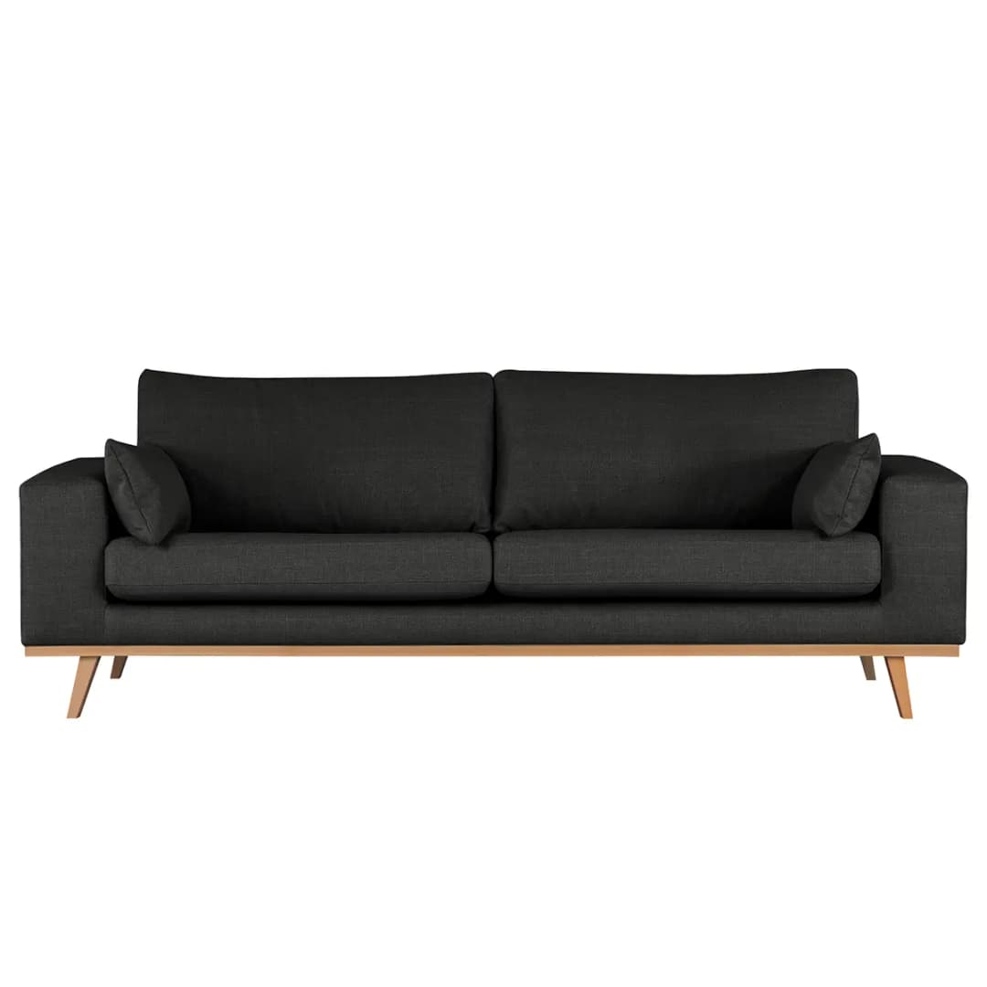 2-Sitzer Sofa Grau/Schwarz Strukturstoff Otrera | Grau