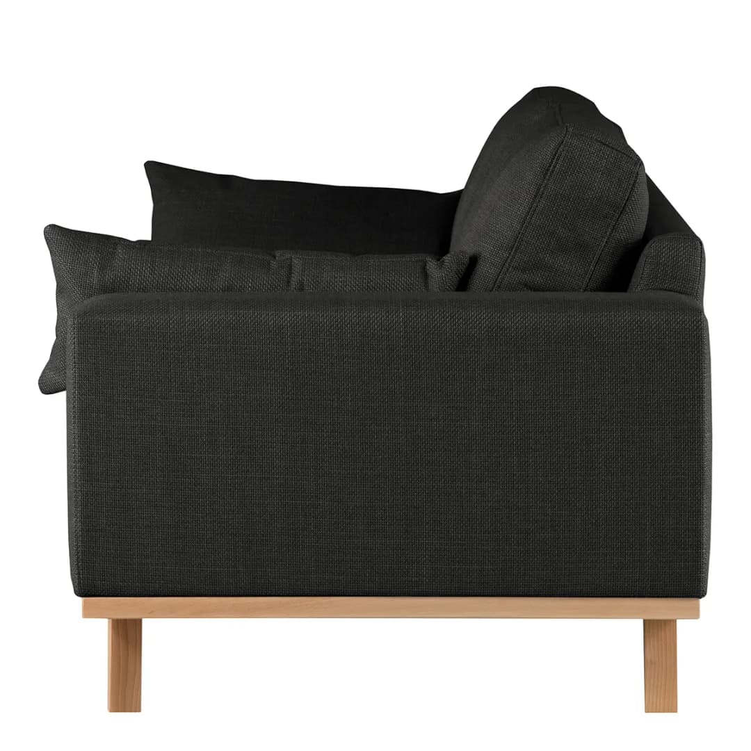 2-Sitzer Sofa Grau/Schwarz Strukturstoff Otrera | Grau