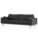 3-Sitzer Sofa Grau/Anthrazit Baumwollstoff Vele | Grau