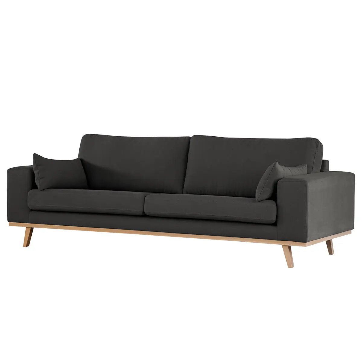 3-Sitzer Sofa Grau/Anthrazit Baumwollstoff Vele | Grau