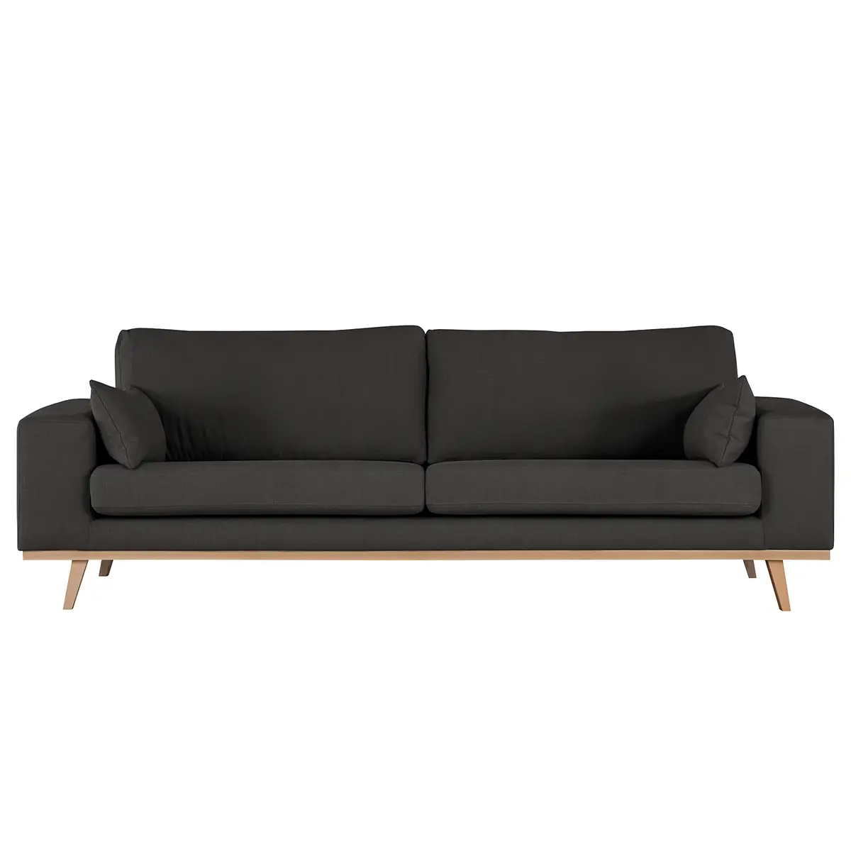 3-Sitzer Sofa Grau/Anthrazit Baumwollstoff Vele | Grau