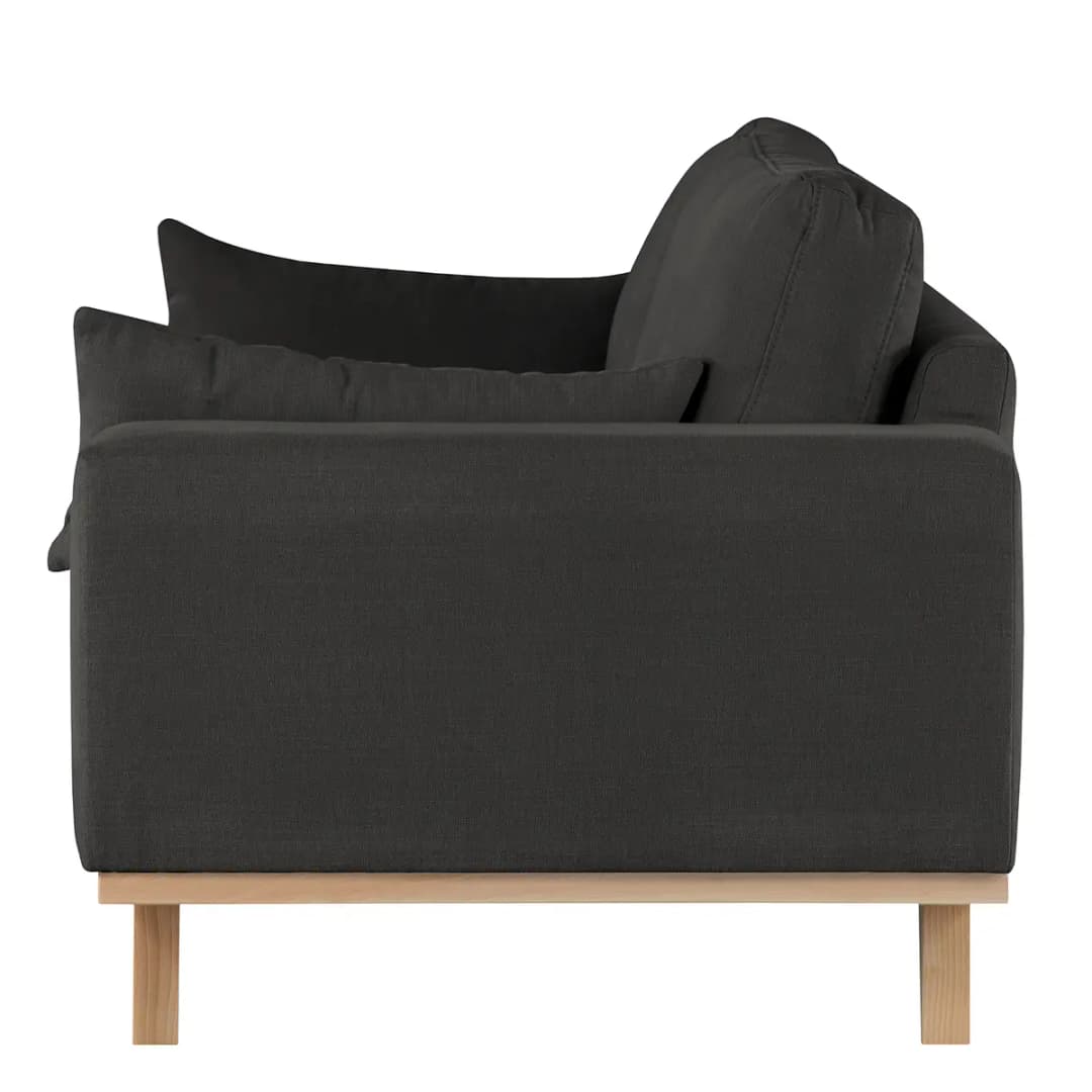 3-Sitzer Sofa Grau/Anthrazit Baumwollstoff Vele | Grau