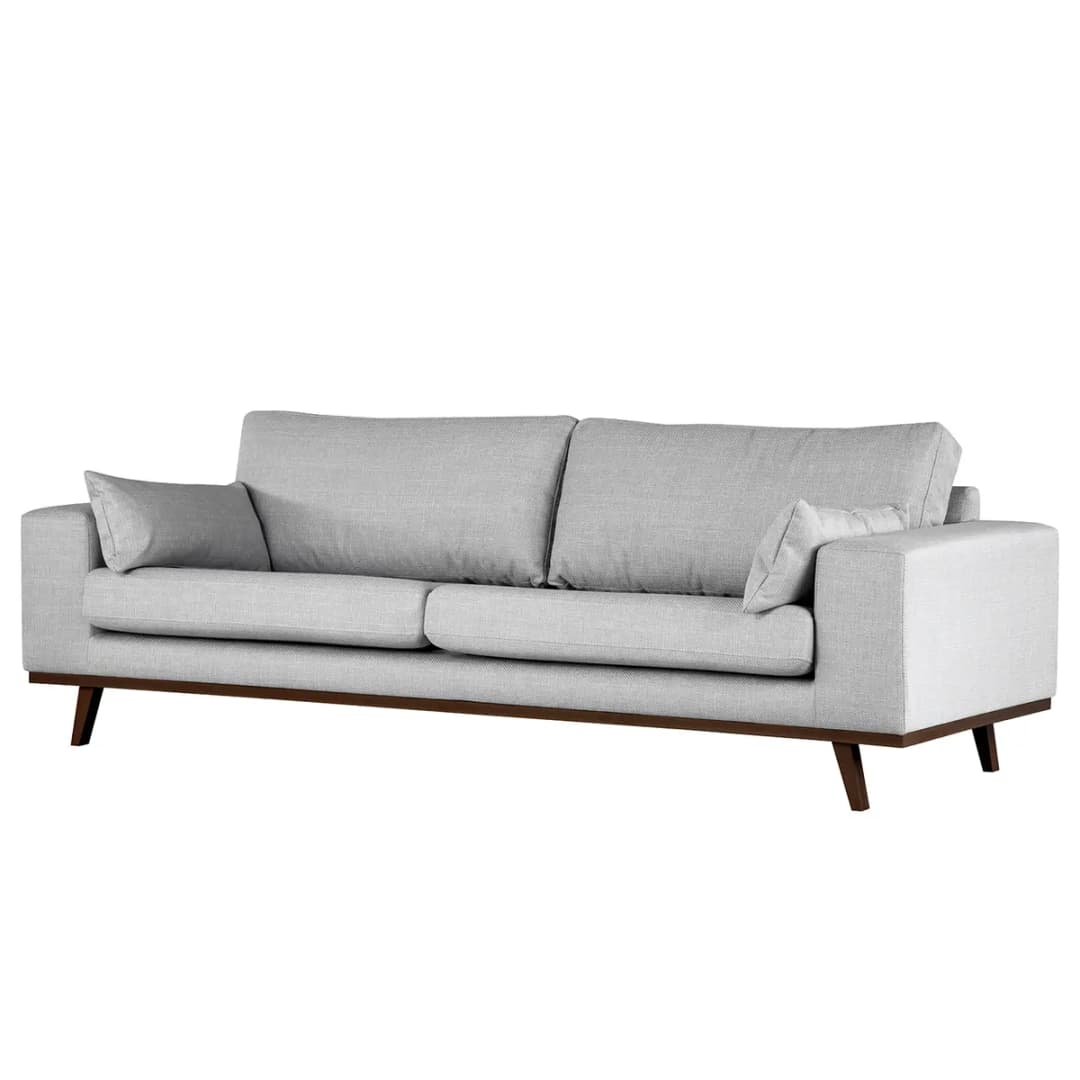 3-Sitzer Sofa Grau/Hellgrau Strukturstoff Otrera | Grau