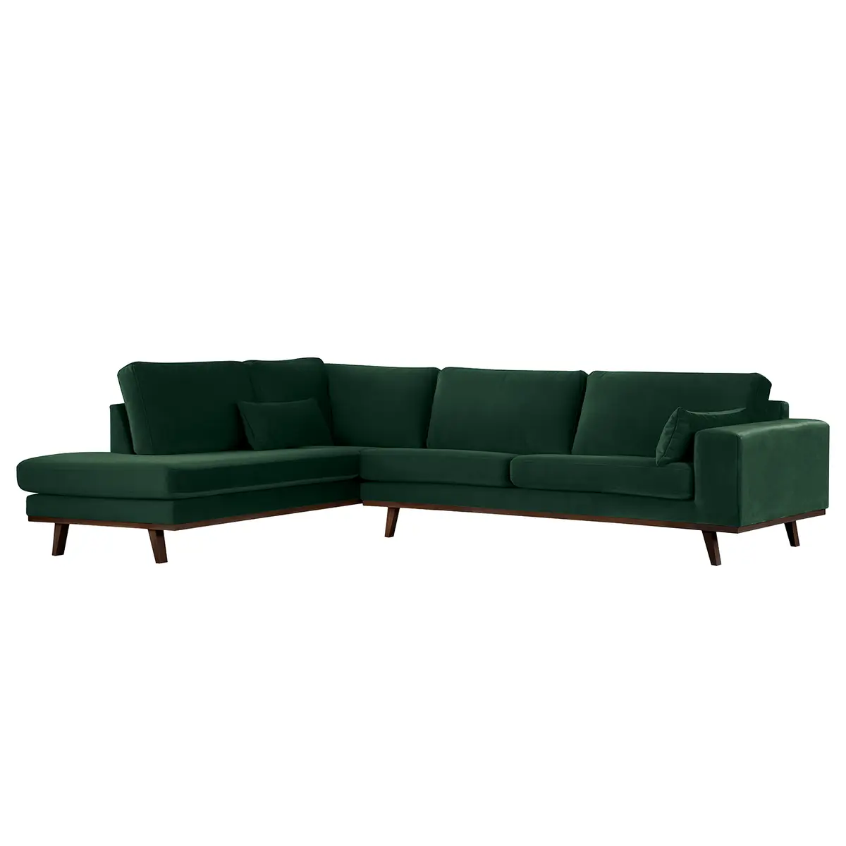 Ecksofa mit Ottomane Grün/Grün Samt Sadia | Grün