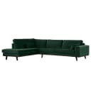 Ecksofa mit Ottomane Grün/Grün Samt Sadia | Grün