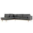 Ecksofa mit Ottomane Lark | Schwarz