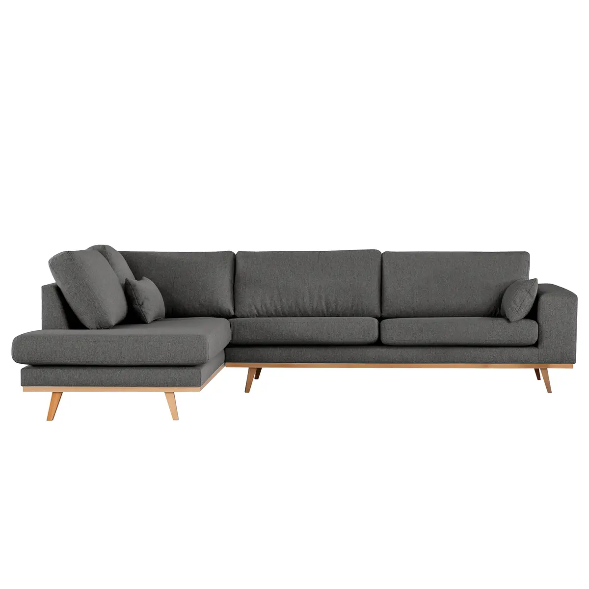 Ecksofa mit Ottomane Lark | Schwarz