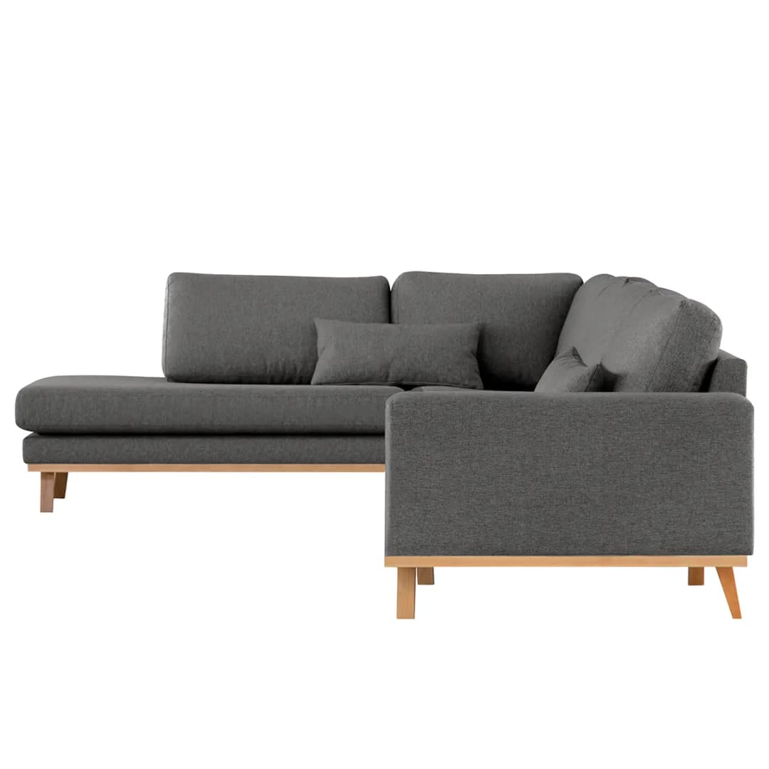 Ecksofa mit Ottomane Lark | Schwarz