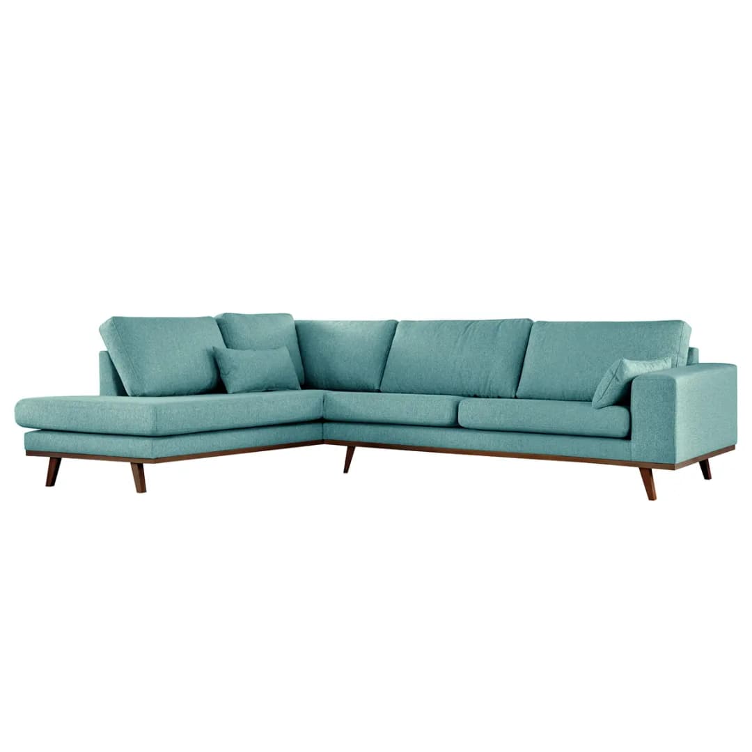 Ecksofa mit Ottomane Lark | Blau