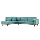 Ecksofa mit Ottomane Lark | Blau