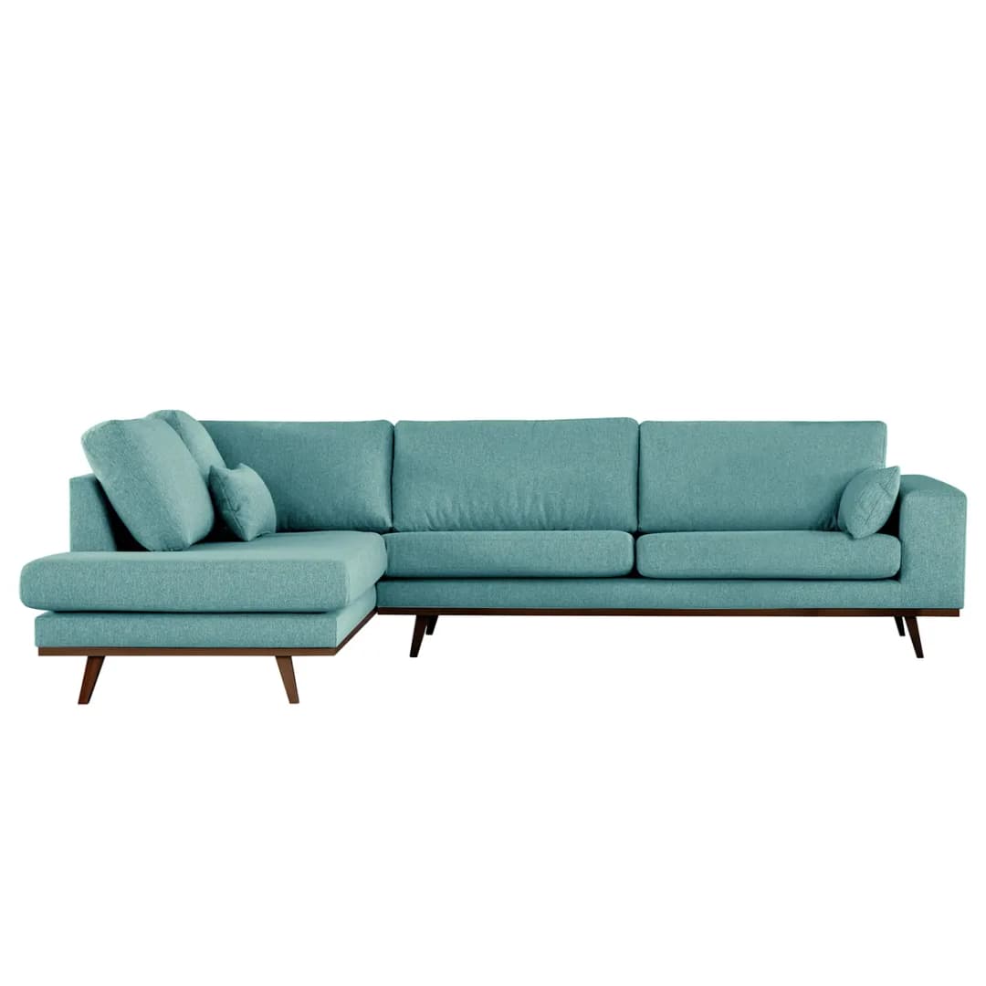 Ecksofa mit Ottomane Lark | Blau