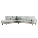 Ecksofa mit Ottomane Grau/Grau Baumwollstoff Vele | Grau