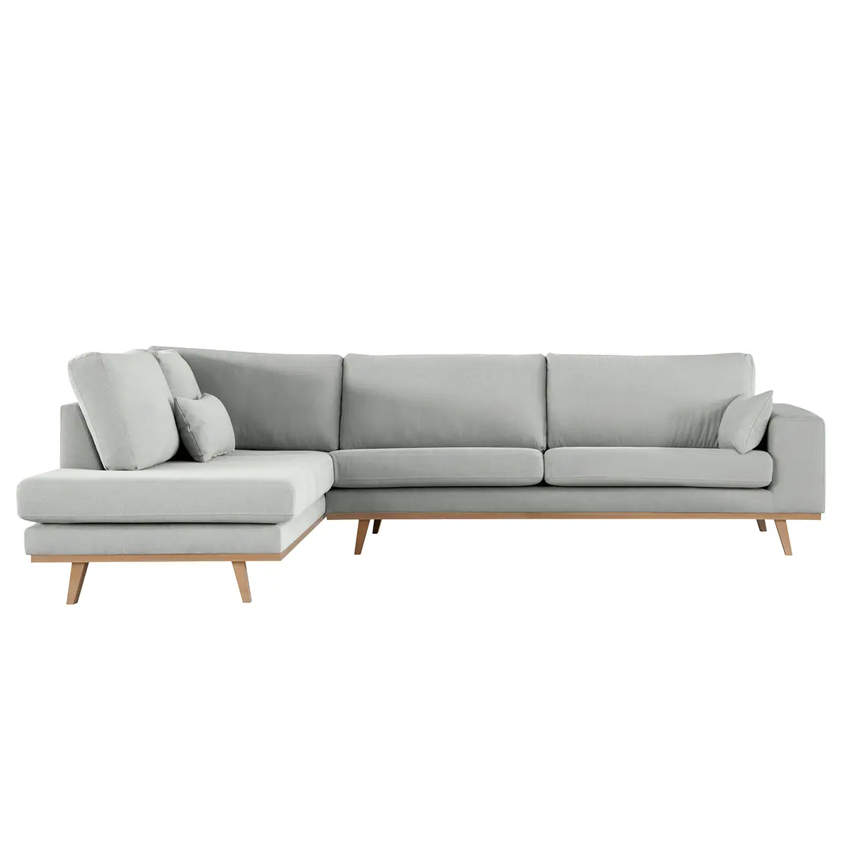 Ecksofa mit Ottomane Grau/Grau Baumwollstoff Vele | Grau