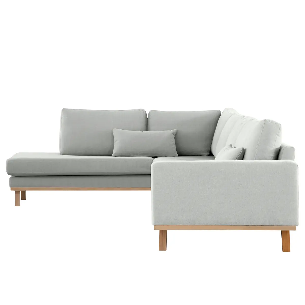 Ecksofa mit Ottomane Grau/Grau Baumwollstoff Vele | Grau