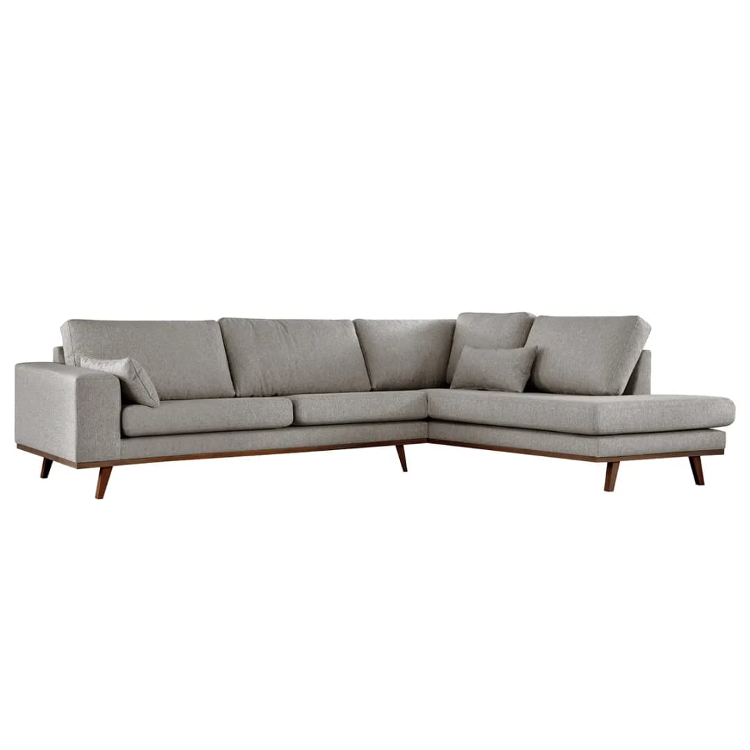 Ecksofa mit Ottomane Lark | Braun