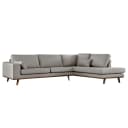 Ecksofa mit Ottomane Lark | Braun