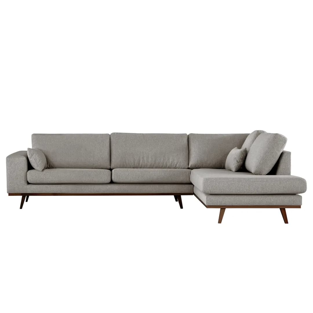 Ecksofa mit Ottomane Lark | Braun