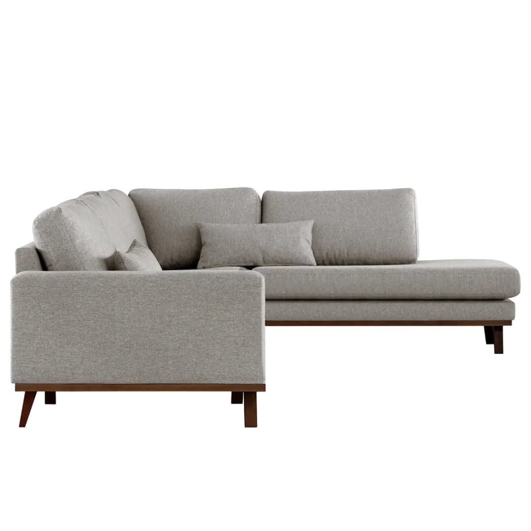 Ecksofa mit Ottomane Lark | Braun