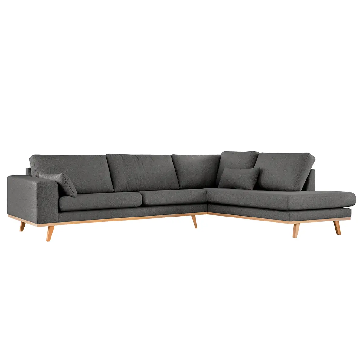 Ecksofa mit Ottomane Lark | Grau