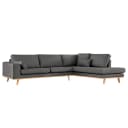 Ecksofa mit Ottomane Lark | Grau