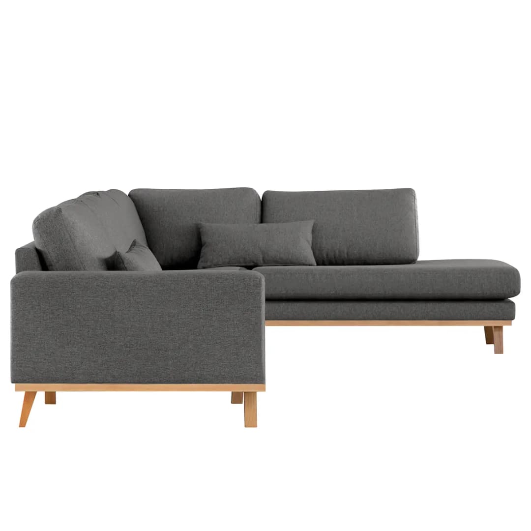 Ecksofa mit Ottomane Lark | Grau