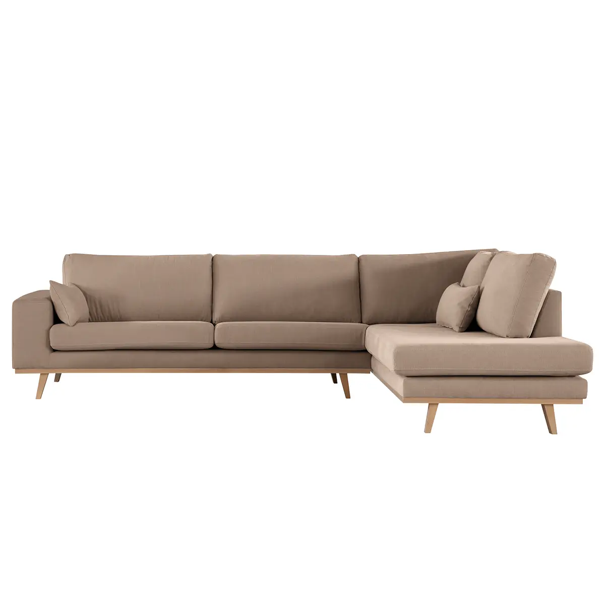 Ecksofa mit Ottomane Vele | Braun