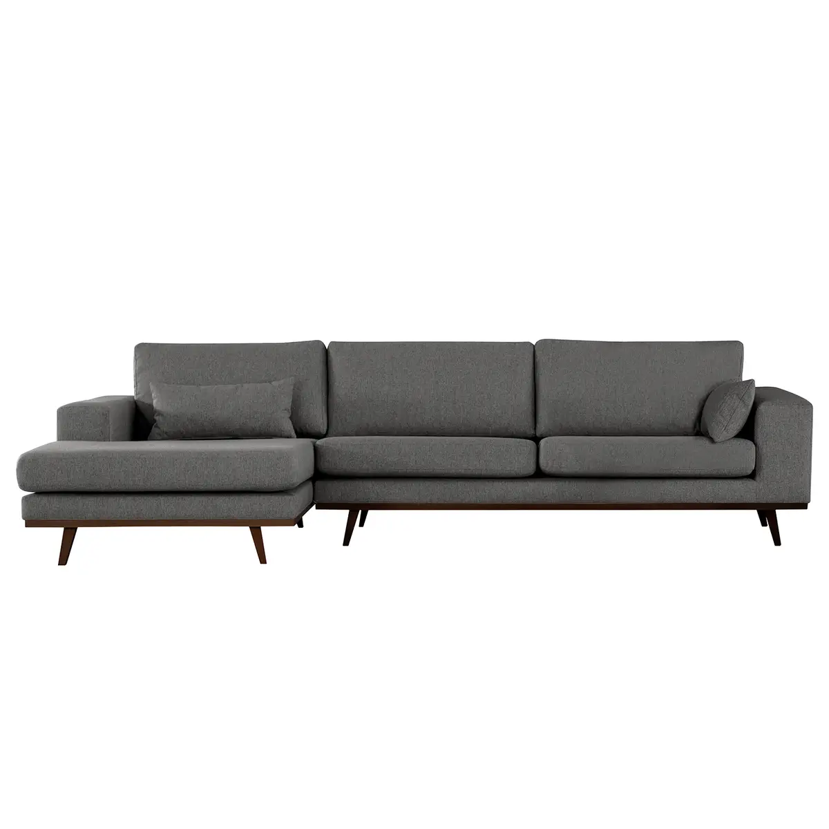 Ecksofa mit Longchair Lark | Grau