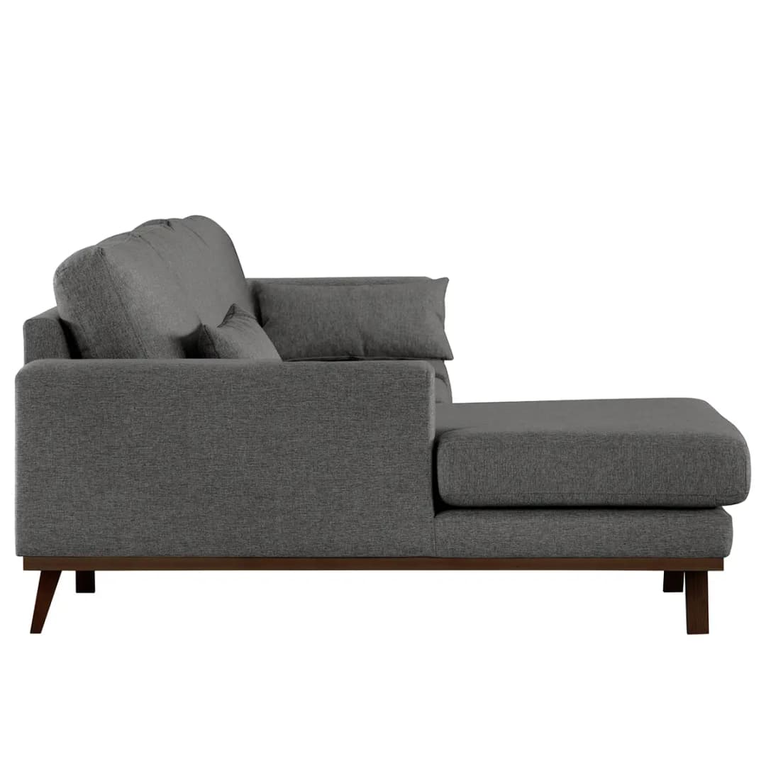 Ecksofa mit Longchair Lark | Grau