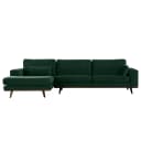 Ecksofa mit Longchair Sadia | Grün