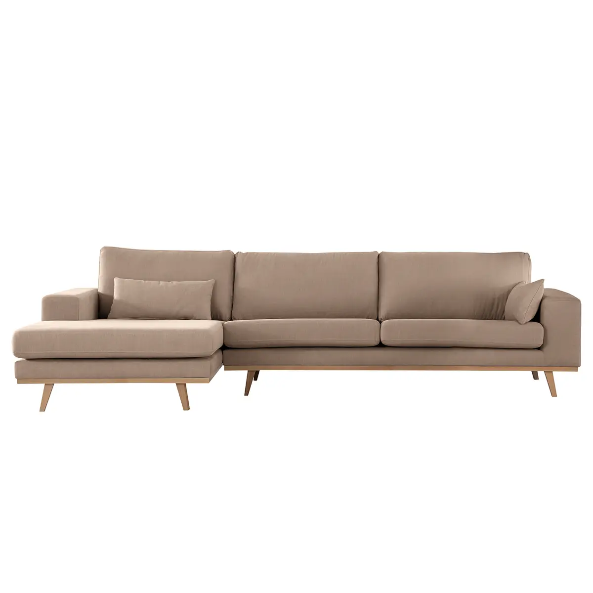 Ecksofa mit Longchair | Braun
