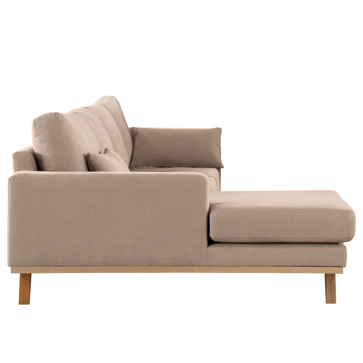 Ecksofa mit Longchair | Braun