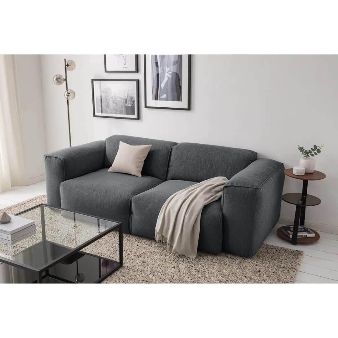 2-Sitzer Sofa Grau Webstoff Saia | Grau